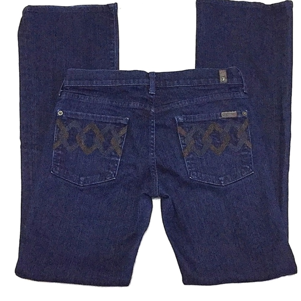 7 For All Mankind Dark Blue Boot Cut Jeans